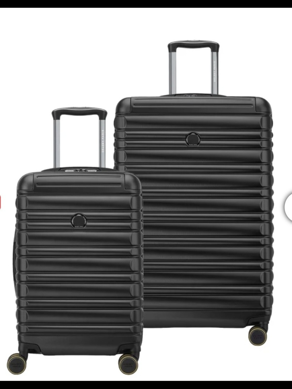 Delsey Paris 2 Pirece Black Hard Shell Spinner Luggage Set